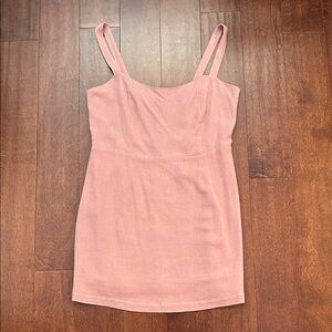 Free People Chic Pink Smocked Mini Dress, Size Large